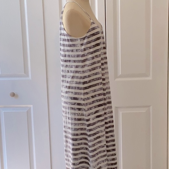 Ellelauri Sleeveless, Strap Top MIDI Dress- XS- Gray & White Stripe- NWT - Picture 3 of 10
